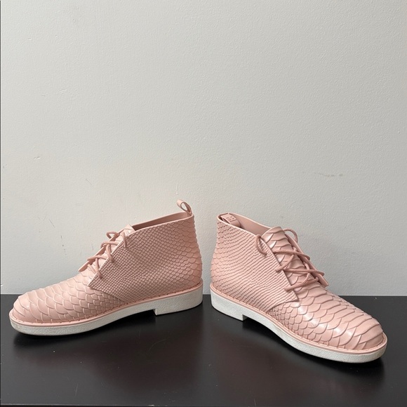 Melissa + Baja East desert Python Chukka Boot lace up snake textured pink US6 - Picture 5 of 11